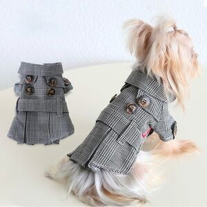 Houndstooth Trench Jacket Small Dog